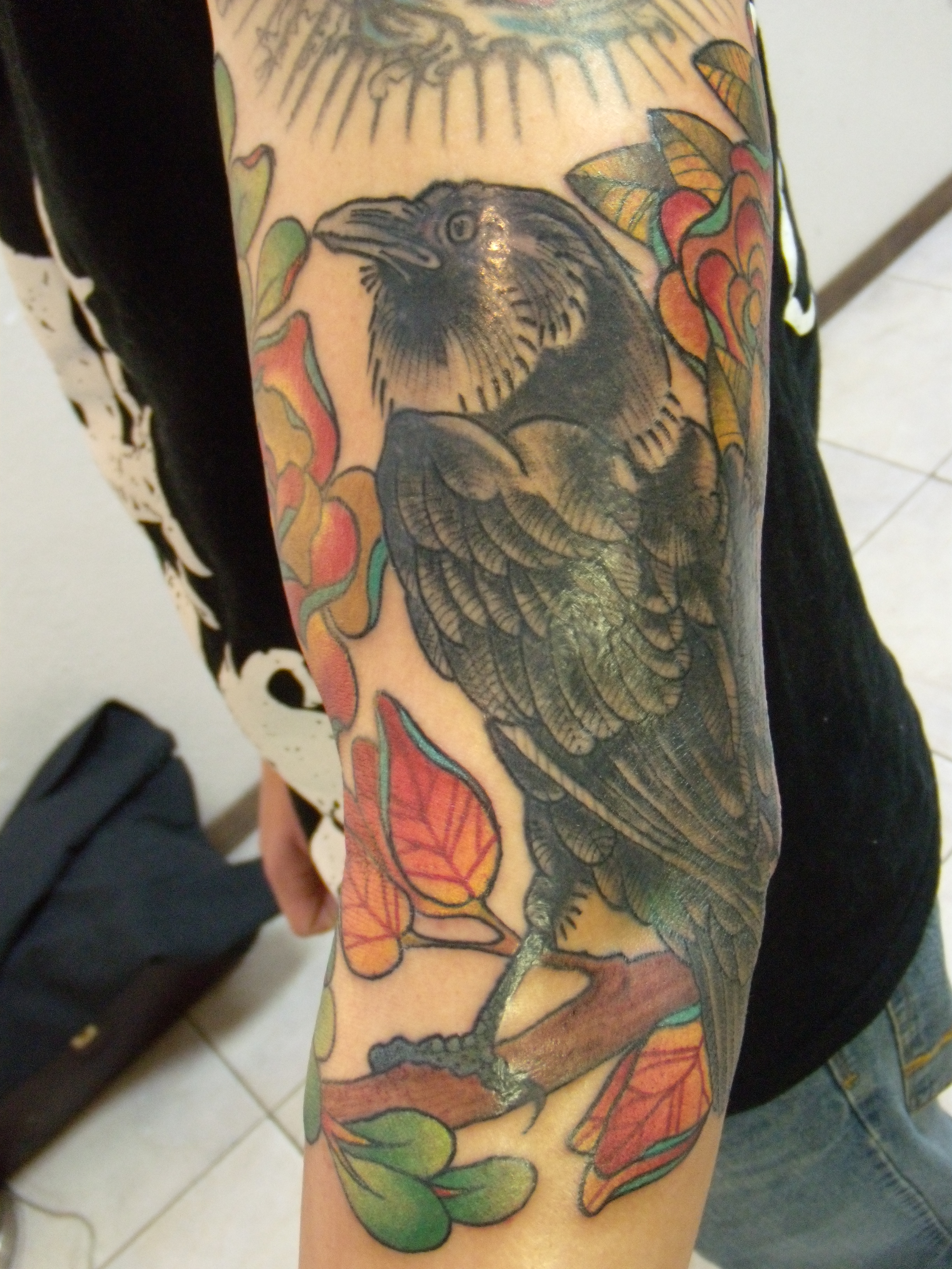 Raven Tattoo Rose Tattoo