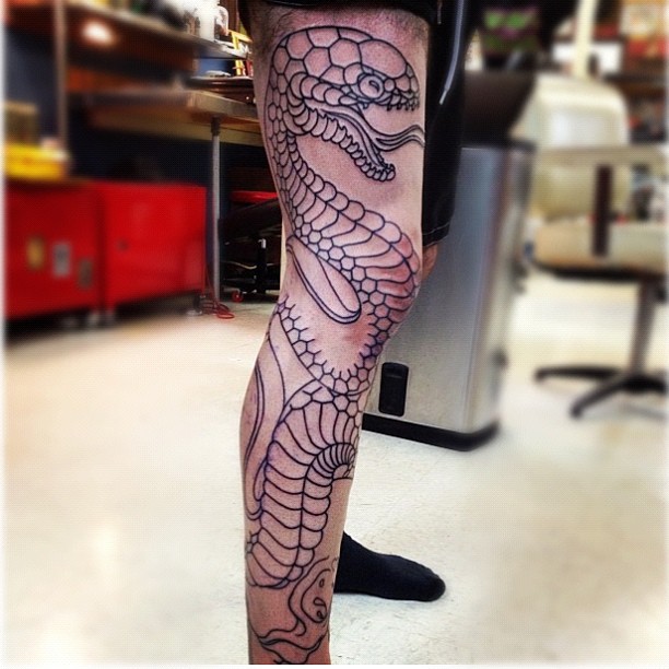 Traditional Leg Sleeve Tattoo